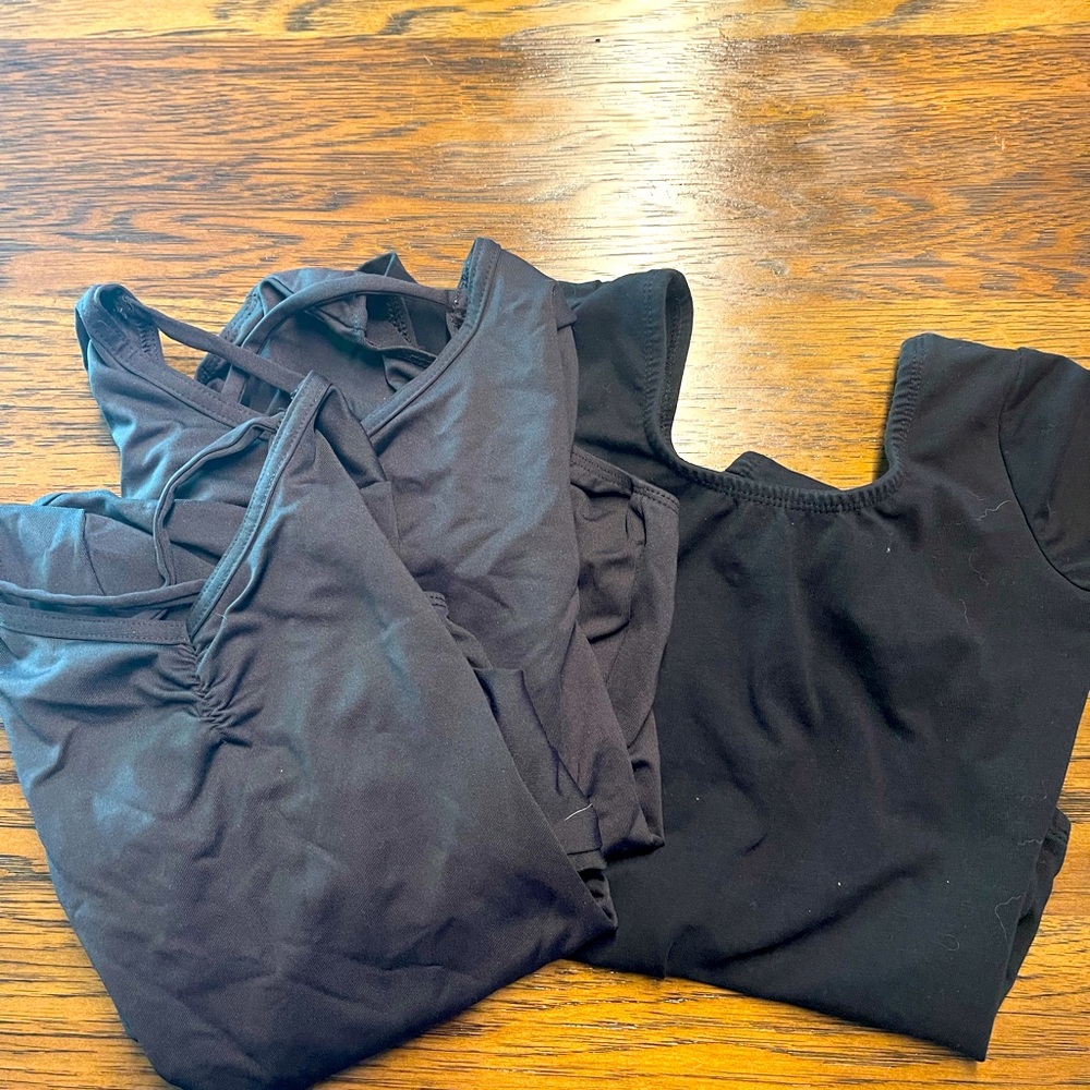 3 black leotards